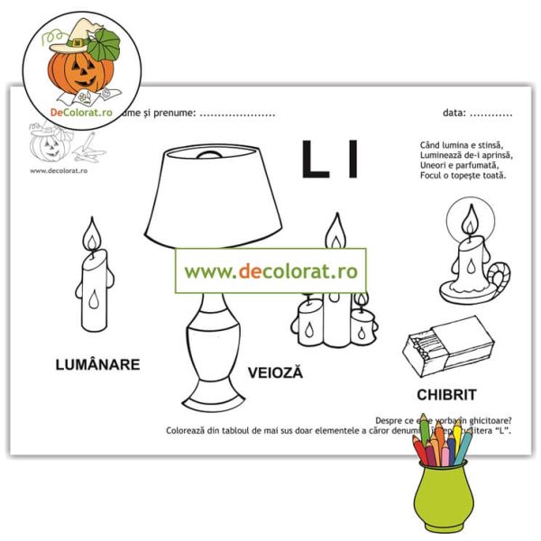 Litera L - fișă de lucru cu ghicitoare (lăcustă) | DeColorat.ro ...