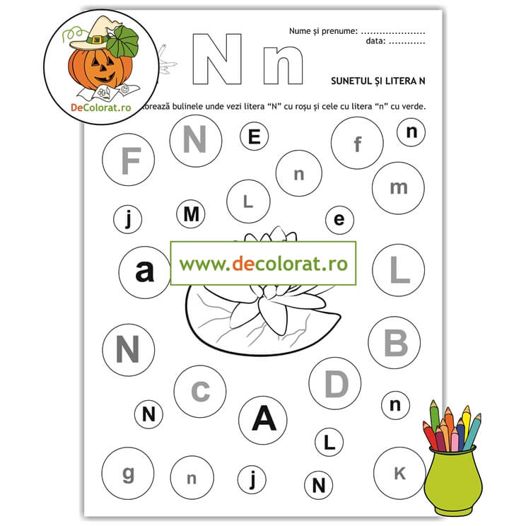 Fișă de lucru cu litera și sunetul N – Să învățăm literele N mare și n mic!