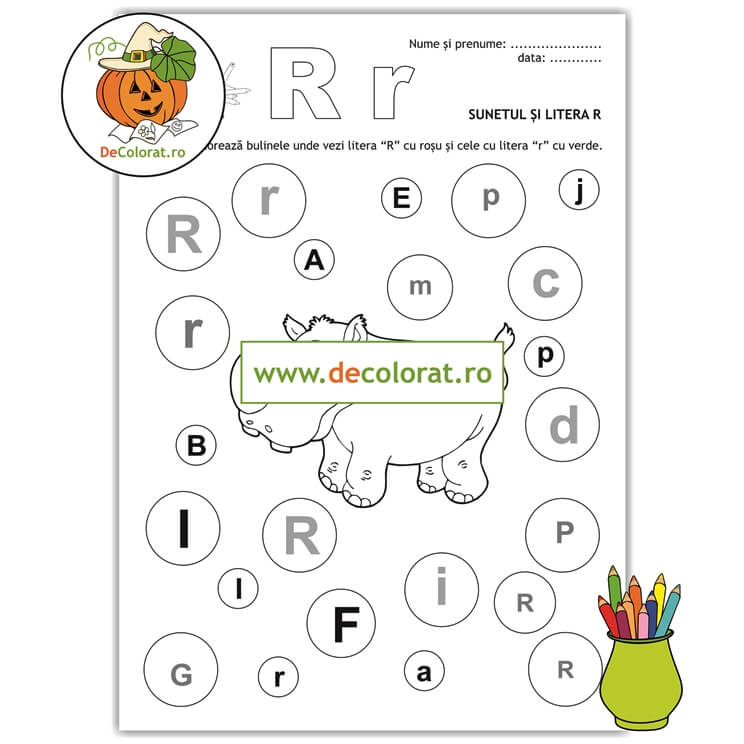 Fișă de lucru cu litera și sunetul R – Să învățăm literele R mare și r mic!