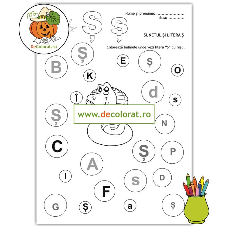 Fișă de lucru cu litera și sunetul Ș – Să învățăm literele Ș mare și ș mic!