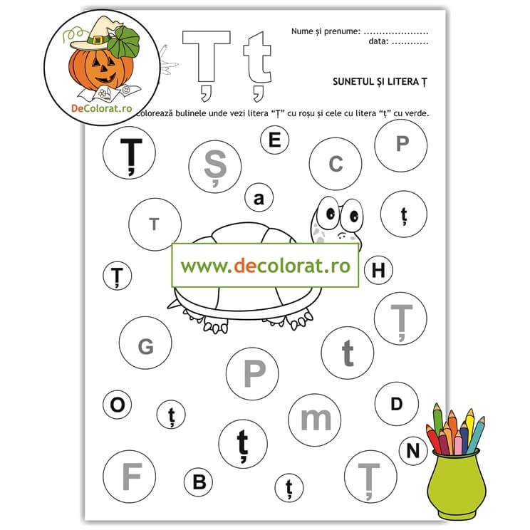 Fișă de lucru cu litera și sunetul Ț – Să învățăm literele Ț mare și ț mic!