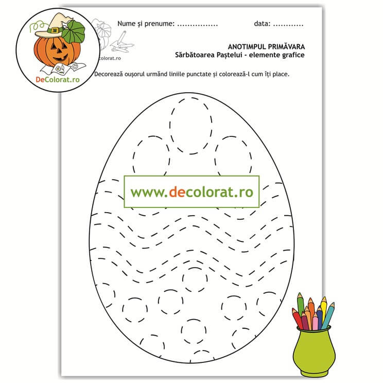 Sărbătoarea paștelui – fișă cu elemente grafice
