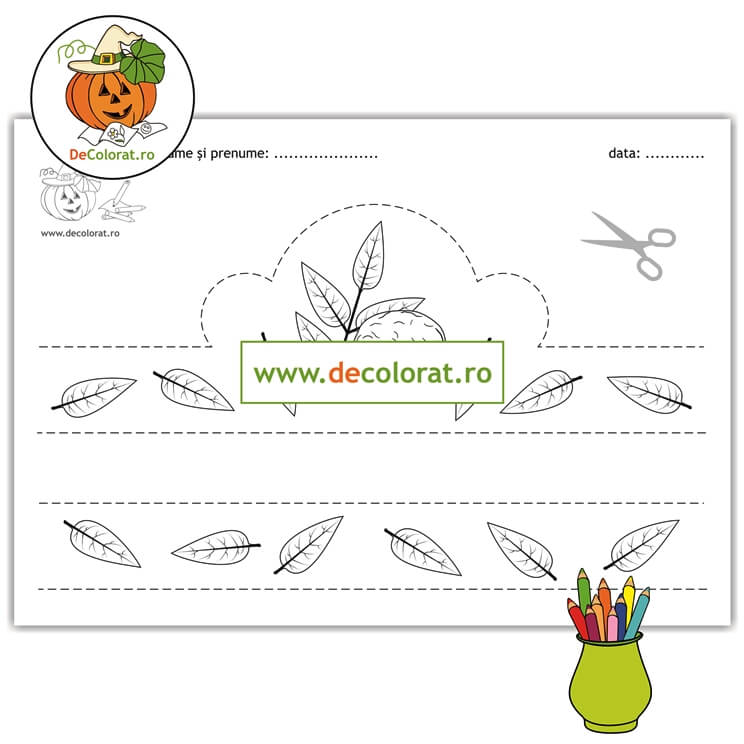 Coronița cu nucă – fișă de colorat și de decupare