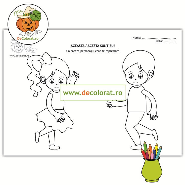 Cine sunt eu? – planșă de colorat