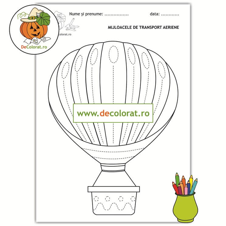 Mijloace de transport aerian – Balonul cu aer cald – fișă cu exercitii grafice