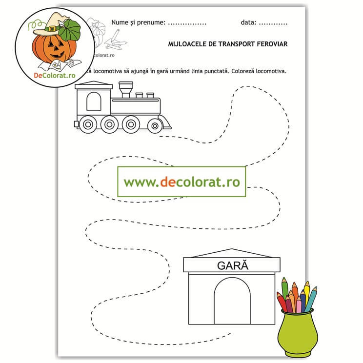 Mijloacele de transport feroviar – fișă de trasare