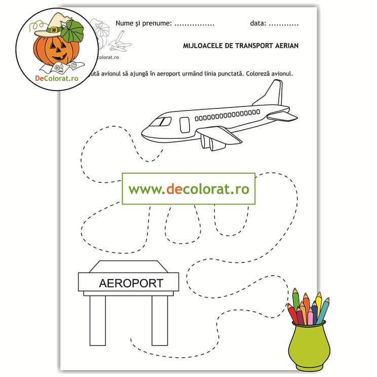 Mijloacele de transport aerian – fișă de trasare