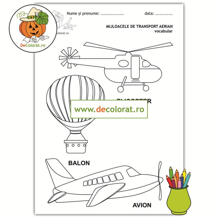 Mijloacele de transport aerian – fișă de lucru – vocabular