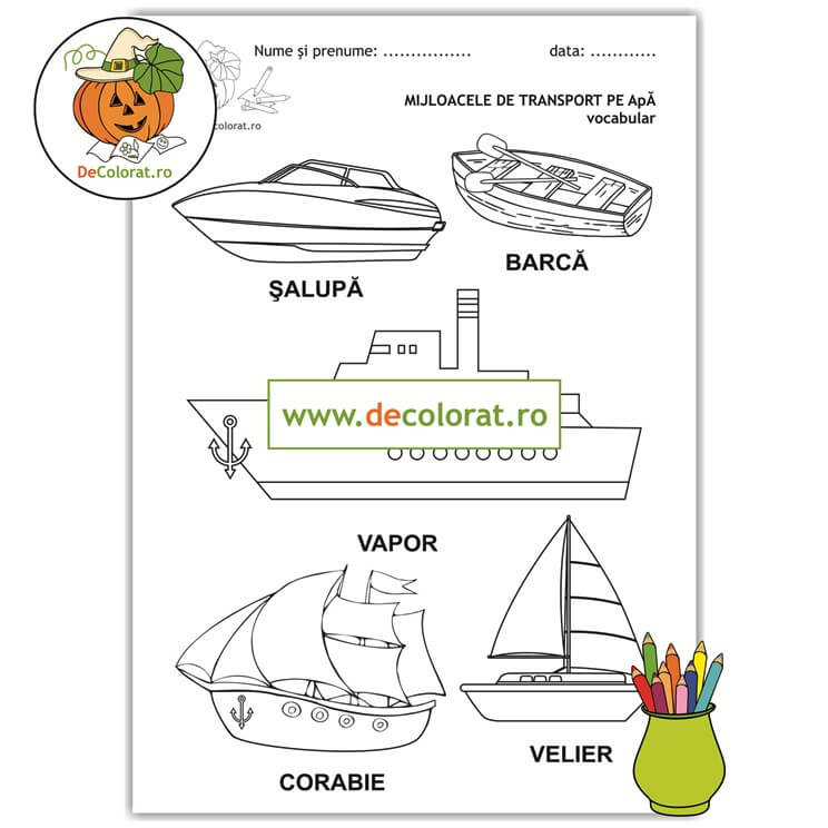 Mijloacele de transport pe apă – fișă de lucru – vocabular