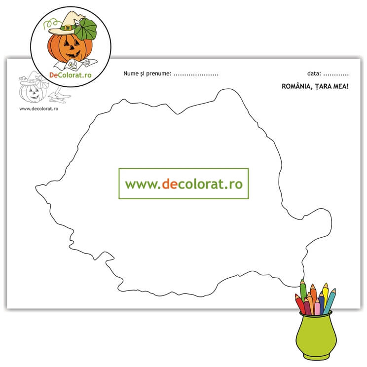România, țara mea! – fișă de activitate cu harta țării
