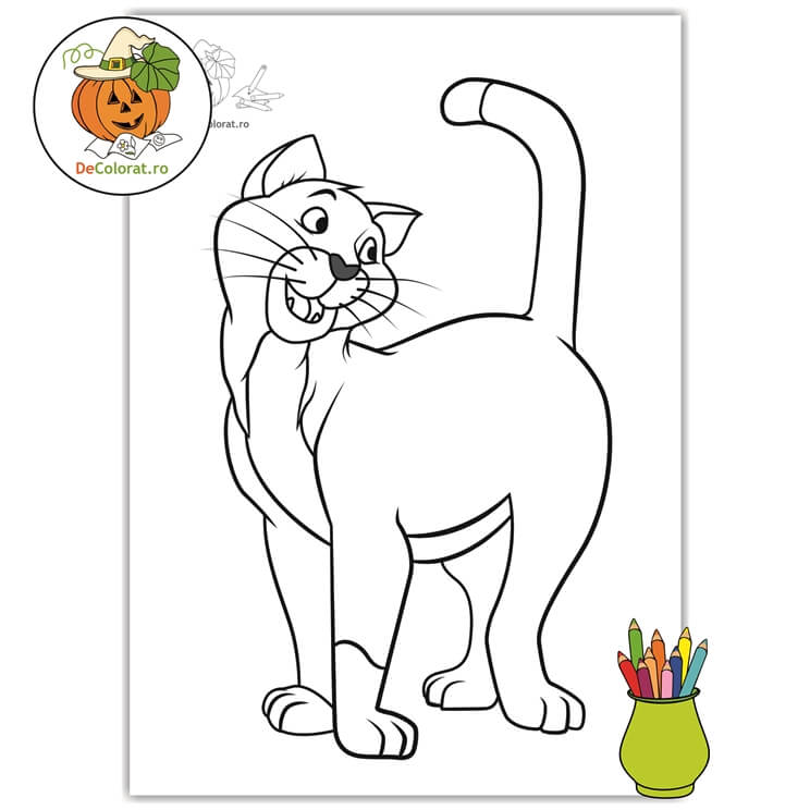 Planșă de colorat cu Thomas din desenul animat  “Pisicile aristocrate”
