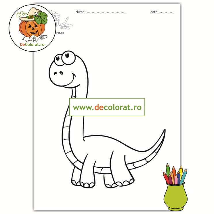 Dinozaur – plansă de colorat