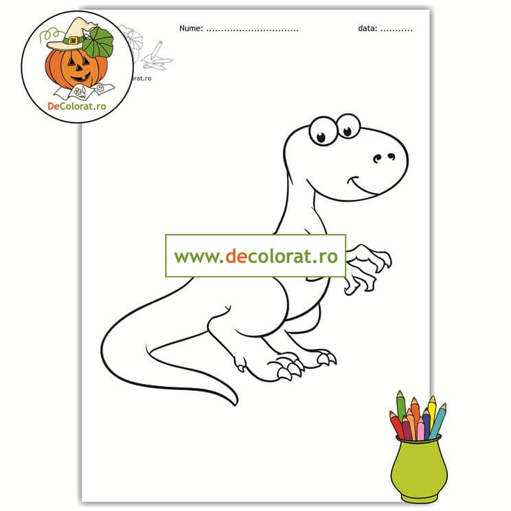 Dinozaur – plansă de colorat