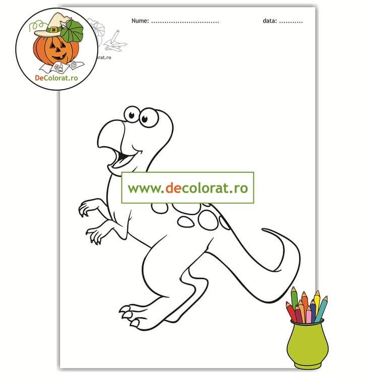 Dinozaur – plansă de colorat