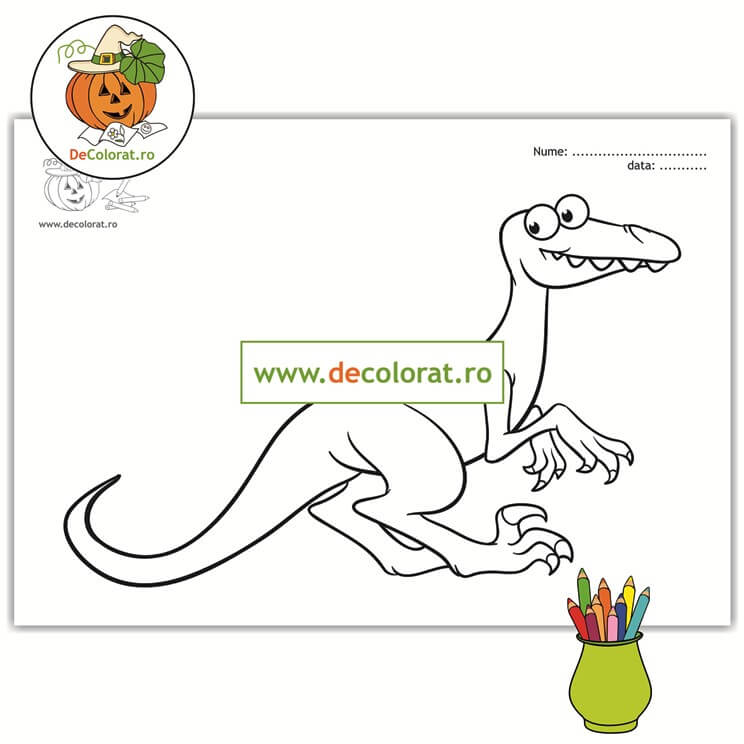 Dinozaur – plansă de colorat
