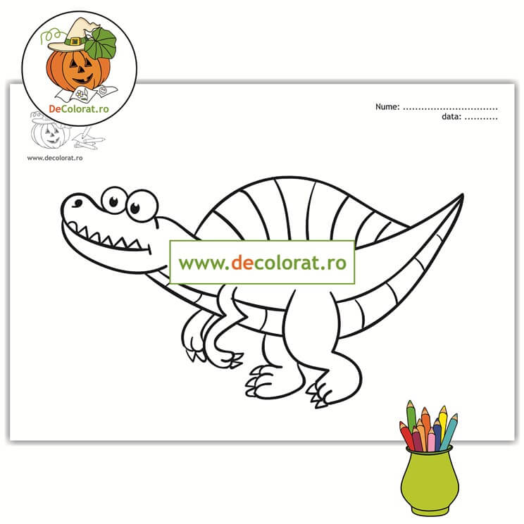 Dinozaur – plansă de colorat