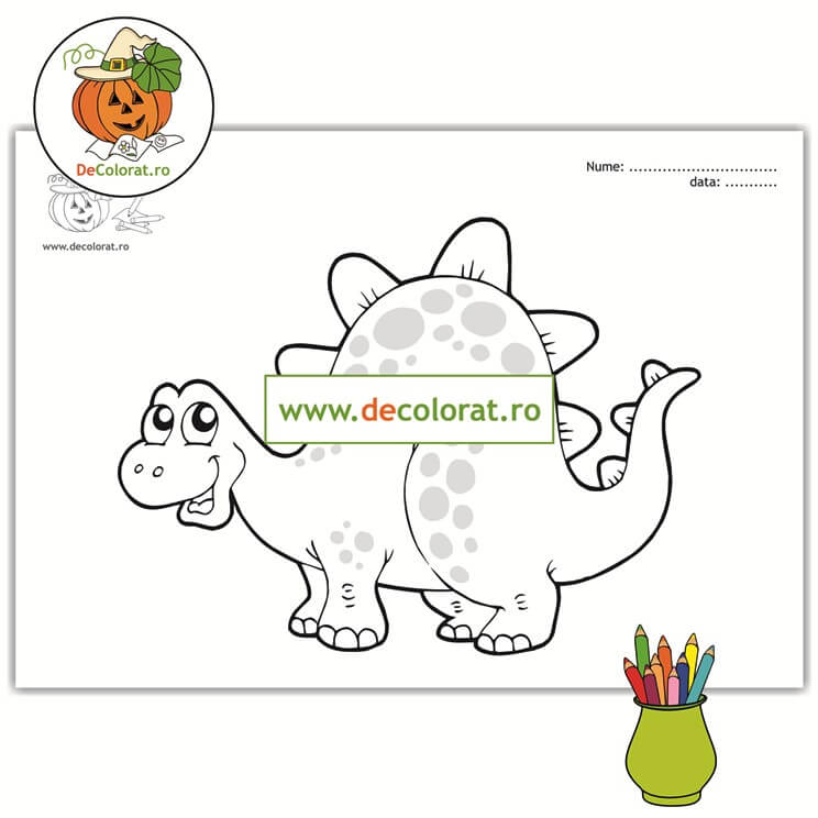 Dinozaur – plansă de colorat