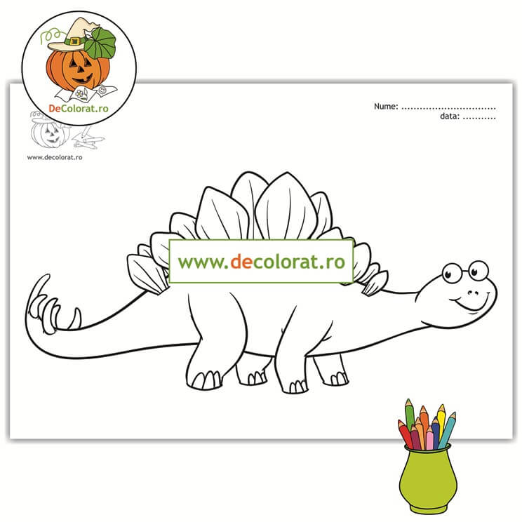 Dinozaur – plansă de colorat